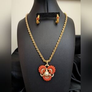 #91. Vtge. Monet Necklce & Marvella Pendant & Vintage Earrings